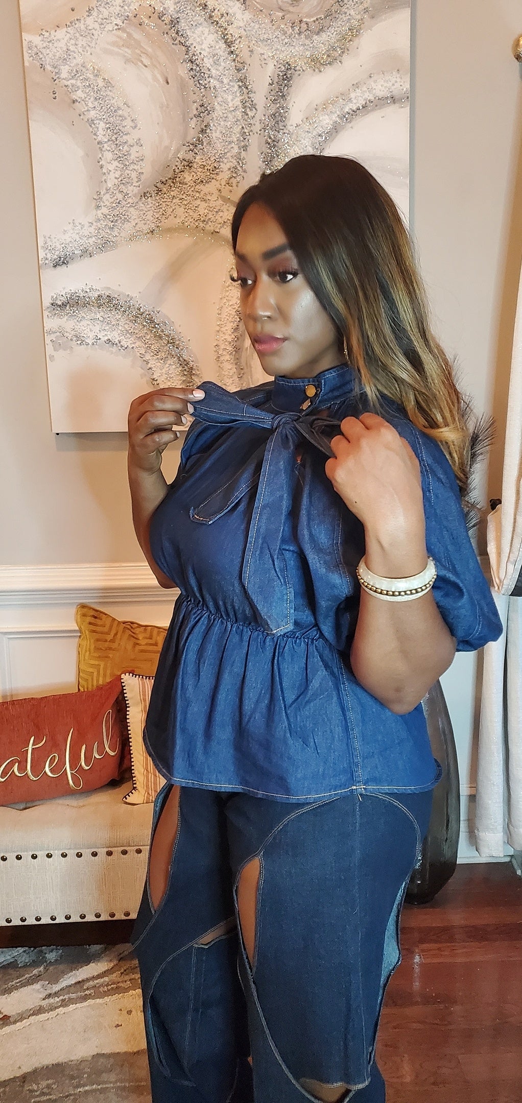 Denim Days Peplum Top
