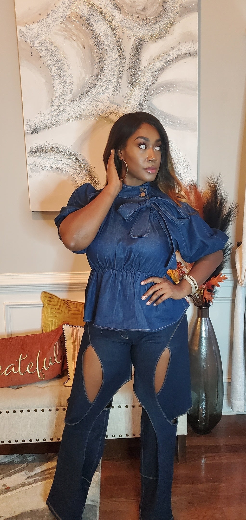 Denim Days Peplum Top