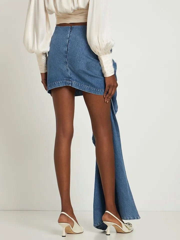 SALE ITEM Concrete Rose Denim Mini Skirt