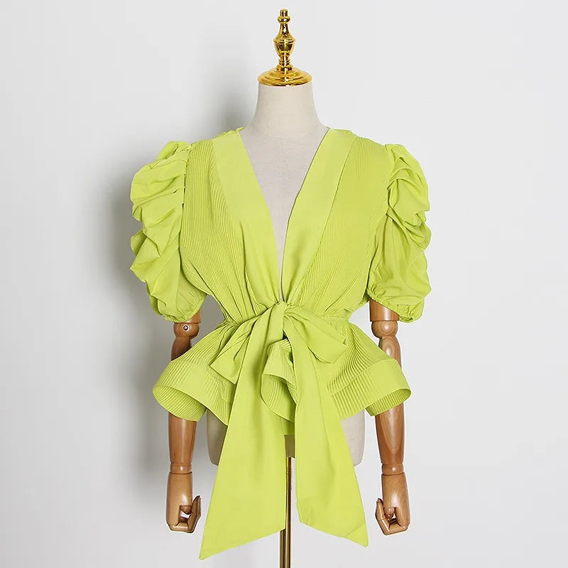 Sheer Peplum Top