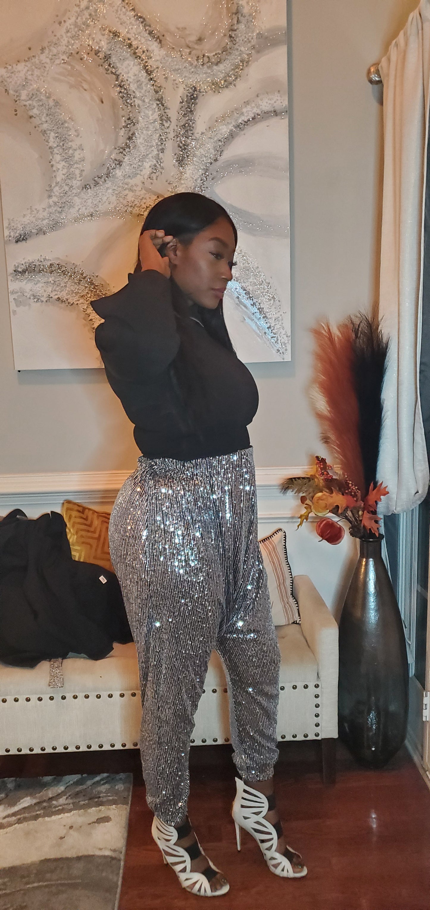 Sequin Harem Pants