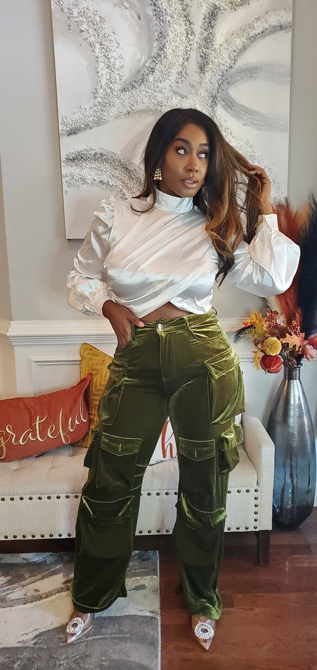 Exclusive  Cargo  Velveteen Pant