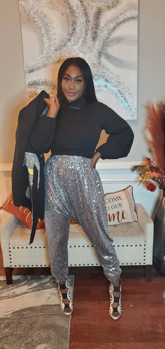 Sequin Harem Pants