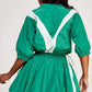 Green Windbreaker Leisure Skirt Set