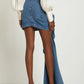 SALE ITEM Concrete Rose Denim Mini Skirt